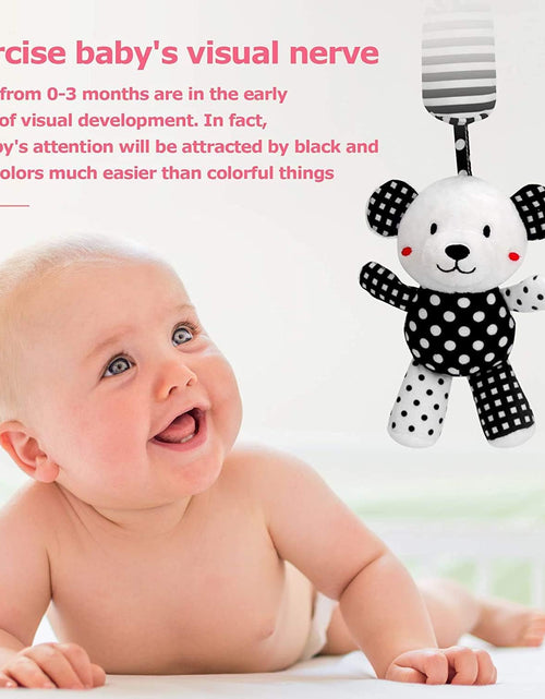 Load image into Gallery viewer, Baby Toy Cartoon Animal Stuffed Hanging Rattle Toys, Baby Bed Crib Car Seat Travel Stroller Soft Plush Toys with Wind Chimes, Best Birthday Gift for Newborn 0-18 Month
