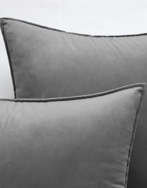 Load image into Gallery viewer, Pack of 2 Decorative Velvet Throw Pillow Cover Soft Pillowcase Solid Square Cushion Case for Sofa Bedroom Car 20X20 Inch 50X50 Cm Grey
