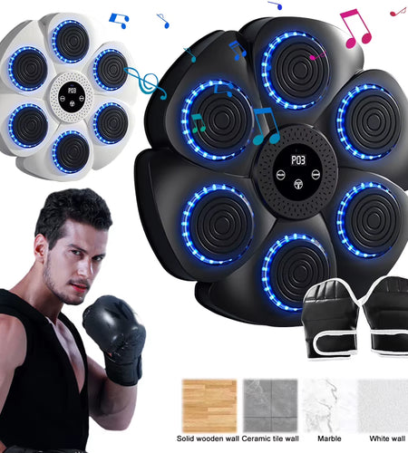 Music Boxing Machine Boxing Reaction Wall Target Wall Mounted Boxing Training Punching Equipment Type C Charging for Kids Adults