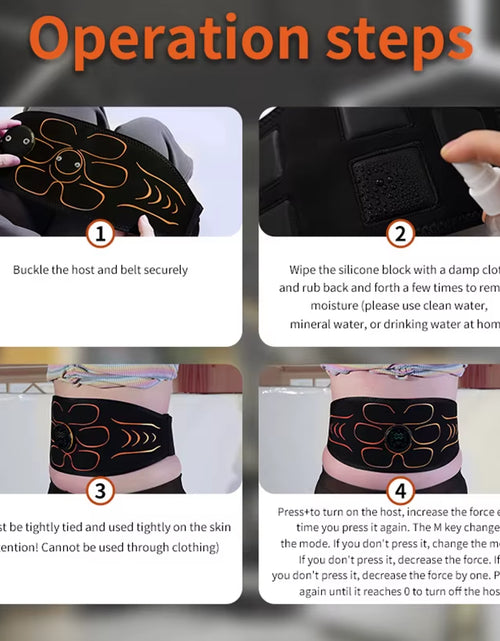 Load image into Gallery viewer, ABS Stimulator EMS Abdominal Muscle Trainer Body Waist Slimming Belt Weight Lose Muscle Toner Fitness Equiment USB Recharge
