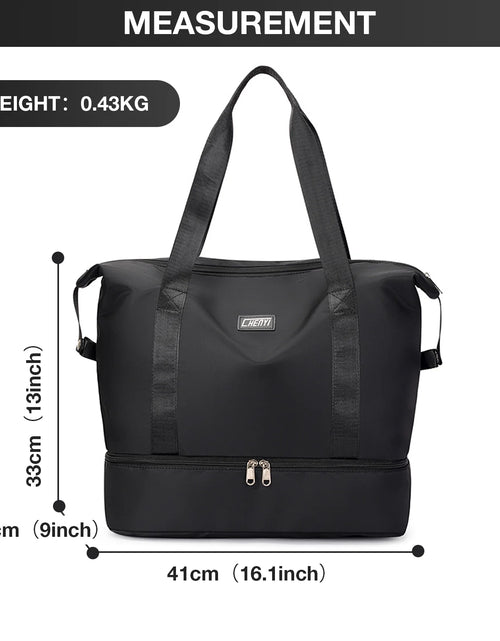 Load image into Gallery viewer, Travel Duffel Bag, Gym Tote Weekender Overnight Bag, Wet Dry Separation Shoulder Carry on Duffel Bags for Women
