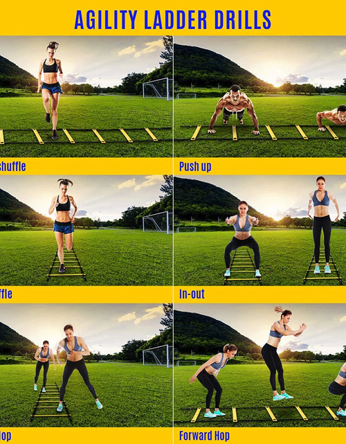 Load image into Gallery viewer, Speed and Agility Training Ladder with Carry Bag - 8 Rung (Yellow)
