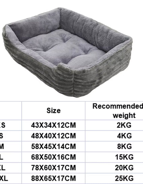 Load image into Gallery viewer, Bed for Dog Pet Square Plush Kennel Medium Small Dog Sofa Bed Cushion Pet Calming Dog Bed House Pet Supplies Accessories
