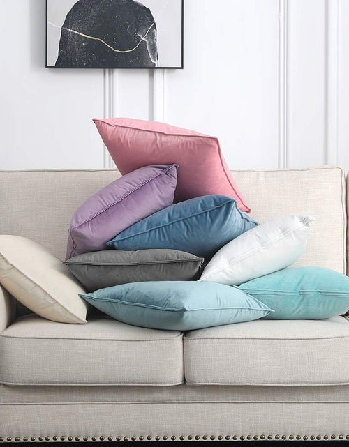 Load image into Gallery viewer, Pack of 2 Decorative Velvet Throw Pillow Cover Soft Pillowcase Solid Square Cushion Case for Sofa Bedroom Car 20X20 Inch 50X50 Cm Grey
