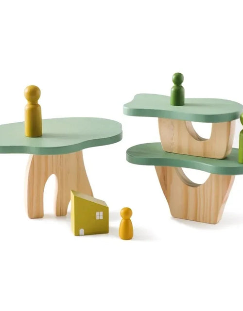 Load image into Gallery viewer, Montessori Sensory Toys Stacking Toys for Baby Forest Houses Replica Wooden Forest Blocks Early Childhood Education Game Gift
