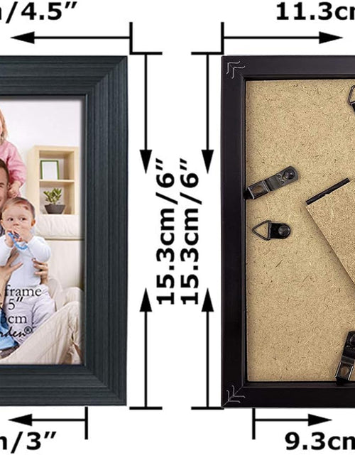 Load image into Gallery viewer, 12 Pack 3.5X5 Black Picture Frame Bulk Set for Desktop Display or Wall Mounting

