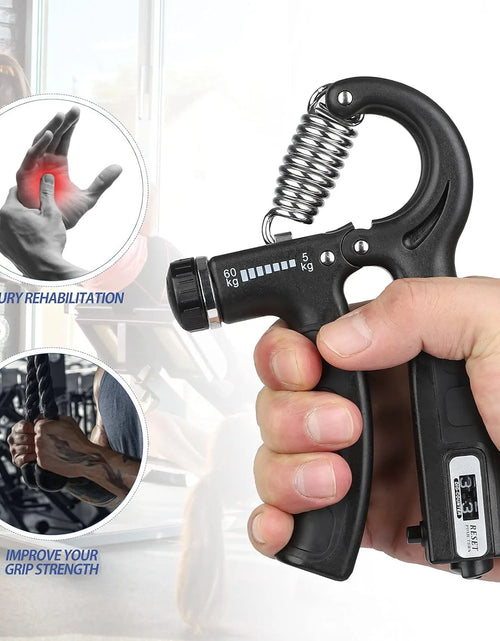 Load image into Gallery viewer, 2 Pack Grip Strength Trainer with Counter, Hand Grip Strengthener, Adjustable Resistance 11-132Lbs (5-60Kg), Non-Slip Gripper, Perfect for Athletes and Hand Rehabilitation Exercising
