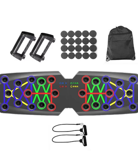 Multifunctional Push up Boards Press up Board Equipment Pushup Stands Push up Boards Exercise Board with Resistance Band