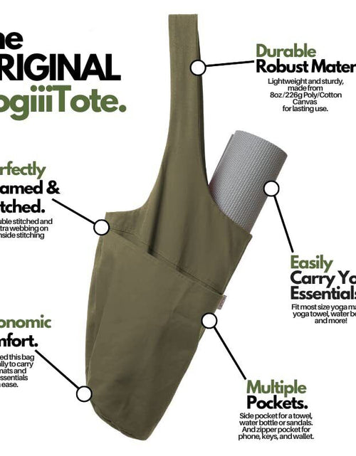 Load image into Gallery viewer, Yoga Mat Bag | the ORIGINAL Tote Yoga Bag | Sling Yoga Tote Olivine Green
