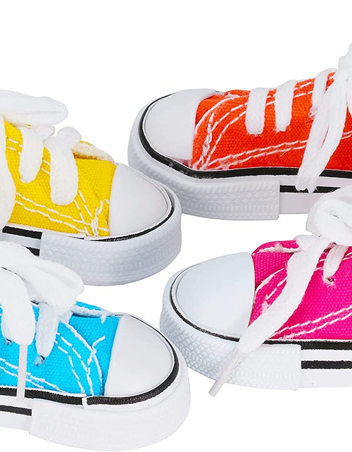 Load image into Gallery viewer, 6 Mini Sneakers Colorful Cotton Shredding Foraging Treat Chew Parrot Parakeets Cockatiels Conures and Similar Birds
