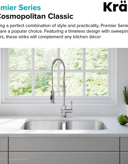 Load image into Gallery viewer, KBU22 32 Inch Undermount 50/50 Double Bowl 16 Gauge Stainless Steel Kitchen Sink
