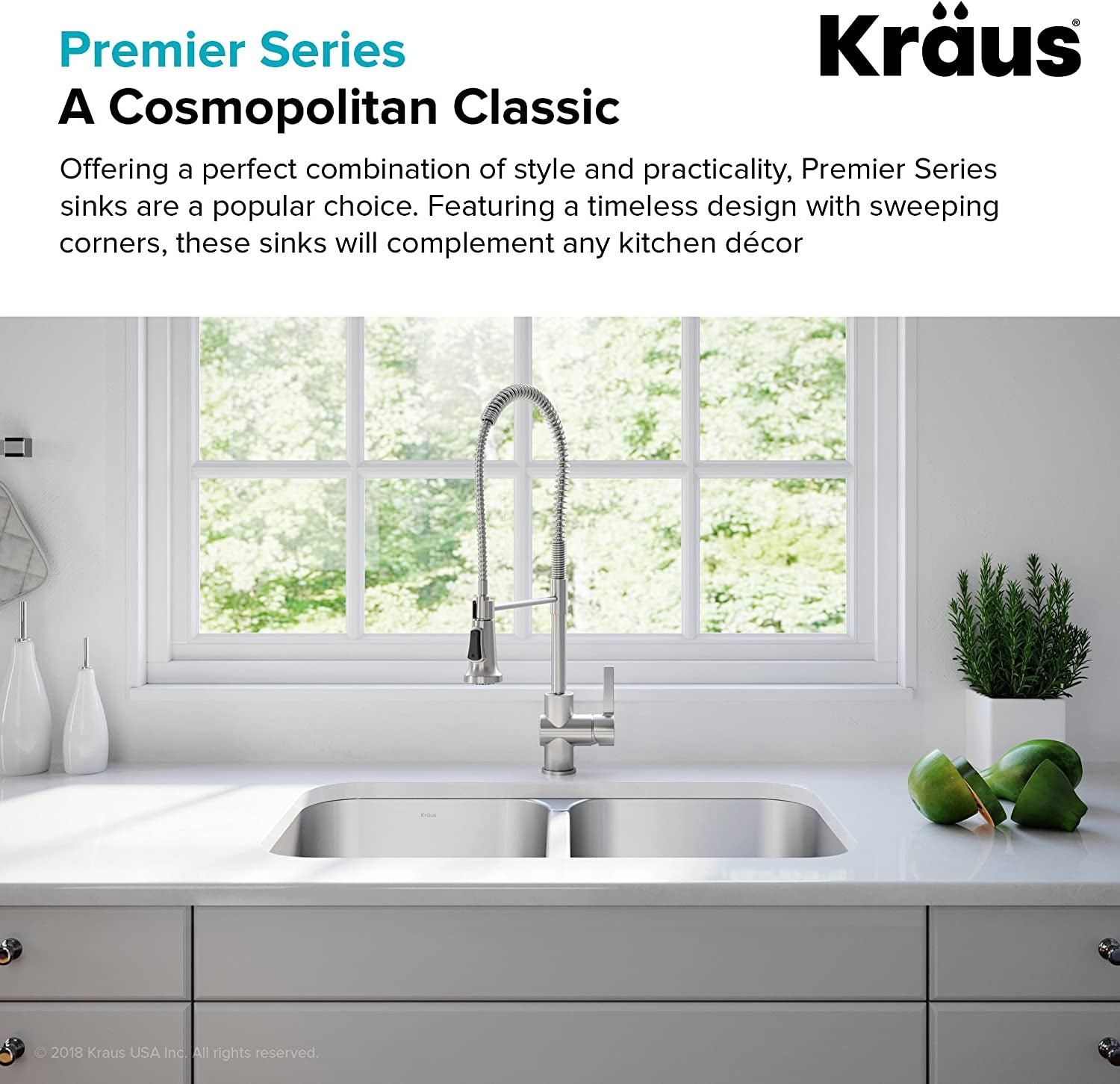 KBU22 32 Inch Undermount 50/50 Double Bowl 16 Gauge Stainless Steel Kitchen Sink