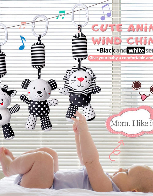 Load image into Gallery viewer, Baby Toy Cartoon Animal Stuffed Hanging Rattle Toys, Baby Bed Crib Car Seat Travel Stroller Soft Plush Toys with Wind Chimes, Best Birthday Gift for Newborn 0-18 Month
