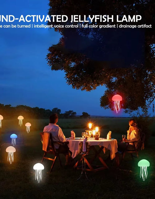Load image into Gallery viewer, Cute Jellyfish LED Night Light Rechargeable Voice Control Dancing Legs RGB Bedside Lamp Table Lamp Bluetooth Speaker Humidifier
