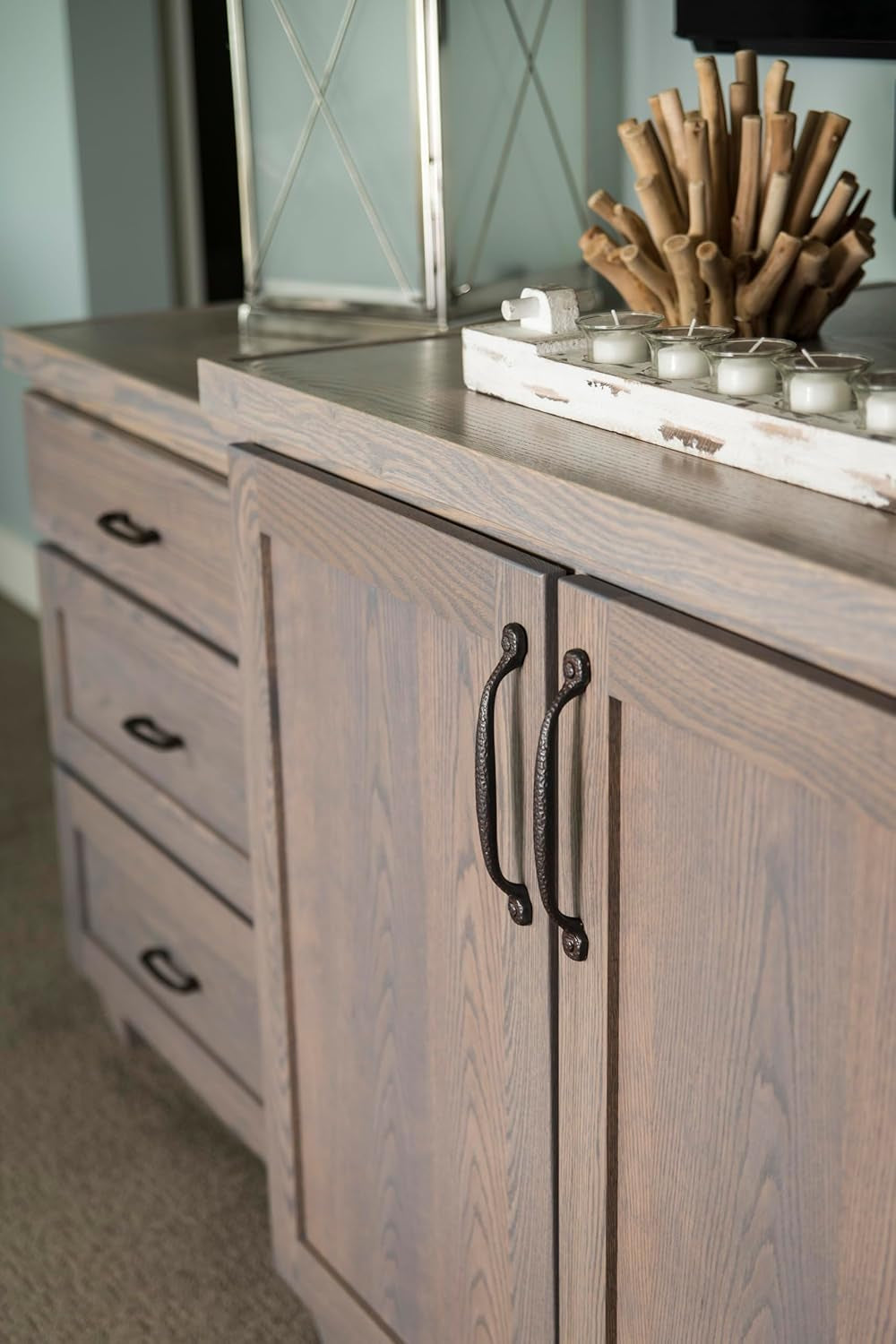 P2996-RI Refined Rustic Collection Pull, 192Mm (7-9/16") Center to Center, Rustic Iron Finish